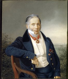 Retrato del pintor Alexander Sauerweld (1782-1844). (Retrato del pintor A. Sauerweld). Pintura anónima, llorando sobre lienzo, debut del siglo XIX. arte ruso de School Russian