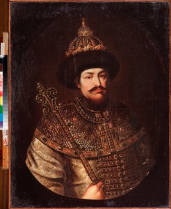 Retrato del Zar Alexis I Mikhailovich de Rusia (1629-1676). Pintura de un maestro ruso, óleo sobre lienzo, principios del siglo XVIII. Galería Nacional de Arte de la República de Komi, Syktyvkar (Rusia).