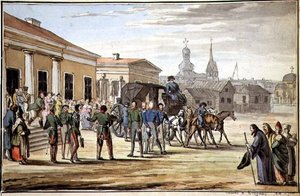 Soldados rusos llegando a Krasnoy de School Russian