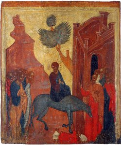 Icono ruso: La entrada de Cristo en Jerusalén