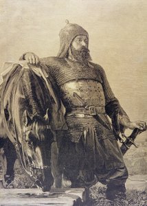 Soldado ruso con su caballo de School Russian