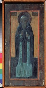 San Zósimo de Solovki (fallecido en 1478). Ícono ruso, madera tallada policromada, mediados del siglo XVI. Antiguo arte tradicional ruso del norte. Museo Regional de Bellas Artes y Artes Aplicadas, Smolensk (Rusia). de School Russian
