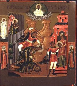 La decapitación de Juan el Bautista, icono de School Russian