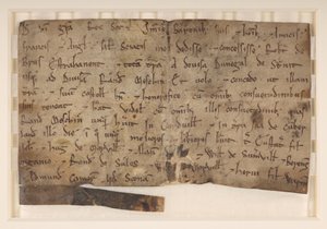 Concesión de David I, rey de Escocia (m. 1153), a Robert de Brus, otorgándole Annandale de School Scottish