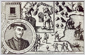 Los españoles bajo Juan de Grijalva desembarcan en Yucatán y enfrentan a los guerreros mayas en la Batalla de Champotón, mayo de 1518 de School Spanish