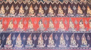 Pinturas murales en la capilla Buddhaisawan, palacio de Wang Na (pintura) de School Thai