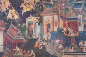 Murales de la capilla Buddhaisawan, palacio de Wang Na (pintura) de School Thai