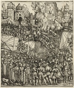 La expulsión de los húngaros de la Baja Austria, del Arco de Triunfo de Maximiliano I de School of Albrecht Dürer