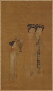 Damas de la corte y asistente, dinastía Ming, siglo XVI de School of Tang Yin