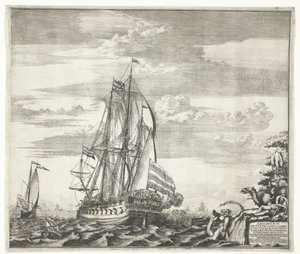 Buque insignia Goto Predestinatsia La Providencia de Dios construido por Pedro el Grande en Voronezh, 1700 de Schoonebeek