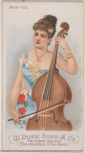 Viola da gamba, de la serie Instrumentos Musicales N82 para cigarrillos marca Duke, 1888 de Schumacher and Ettlinger