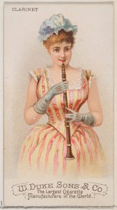 Clarinete, de la serie Instrumentos Musicales N82 para cigarrillos marca Duke