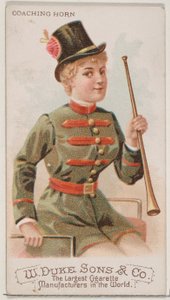 Cuerno de carruaje, de la serie Instrumentos Musicales N82 para cigarrillos marca Duke, 1888