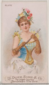 Flauta, de la serie Instrumentos Musicales N82 para cigarrillos marca Duke, 1888 de Schumacher and Ettlinger