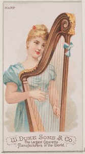 Arpa, de la serie Instrumentos Musicales N82 para cigarrillos marca Duke, 1888