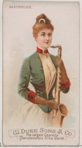 Saxofón, de la serie Instrumentos Musicales N82 para cigarrillos marca Duke, 1888