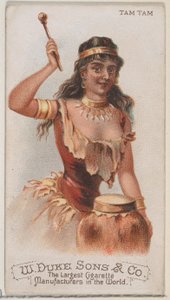Tam Tam, de la serie Instrumentos Musicales N82 para cigarrillos marca Duke, 1888 de Schumacher and Ettlinger