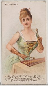 Xilófono, de la serie Instrumentos Musicales N82 para cigarrillos marca Duke, 1888 de Schumacher and Ettlinger
