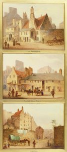 Canongate, pie del puerto oeste y Calton, detalle de Edimburgo: Nueve vistas de la ciudad vieja de Scottish School
