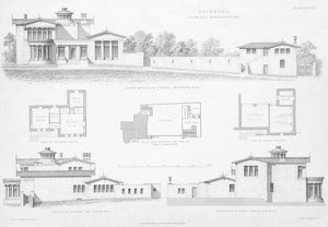 Detalles exteriores de Holmwood, Glasgow de Scottish School