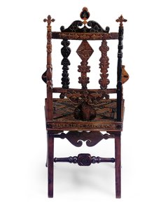 Sillón abierto incrustado y tallado con un patchwork de varias frases, principios del siglo XIX de Scottish School