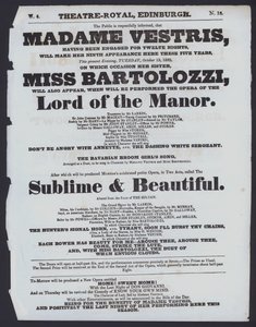 Programa de teatro para el Theatre Royal, Edimburgo
