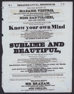 Programa de teatro para el Theatre Royal, Edimburgo de Scottish School