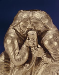 Placa que representa a dos escitas compartiendo una bebida (oro) (detalle) de Scythian