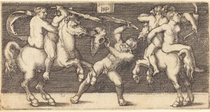 Batalla de Tres Hombres de Sebald Beham
