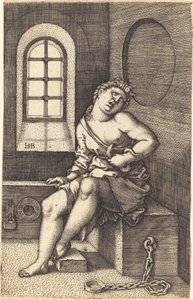 Cleopatra sentada de Sebald Beham