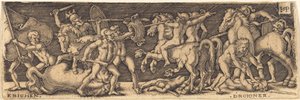 Combate de griegos y troyanos de Sebald Beham