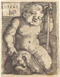 Genio en un delfín de Sebald Beham