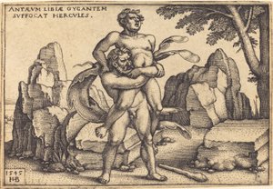 Hércules matando a Anteo de Sebald Beham