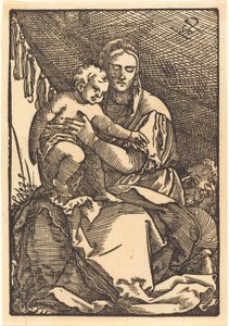 Madonna y niño bajo un dosel de Sebald Beham