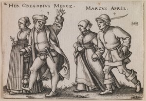 “Marzo y Abril” de la serie “La Fiesta Campesina o Los Doce Meses” de Sebald Beham