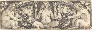 Ornamento con tres sátiros de Sebald Beham