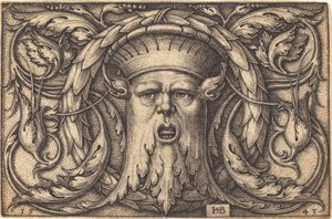 Ornamento con una máscara de Sebald Beham