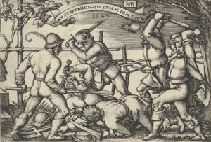 Pelea de campesinos, de La fiesta de los campesinos o los doce meses, 1547
