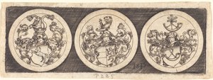 Tres Medallas con Escudos de Armas de Sebald Beham