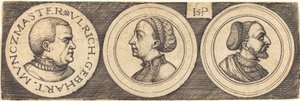 Tres medallas con retratos de Sebald Beham