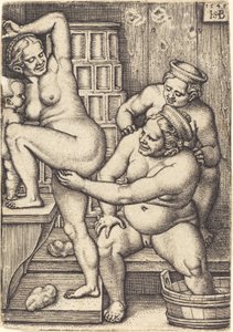 Tres Mujeres Bañándose de Sebald Beham