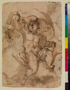 Putto en una nube (recto) de Sebastian (attr.to) Munoz