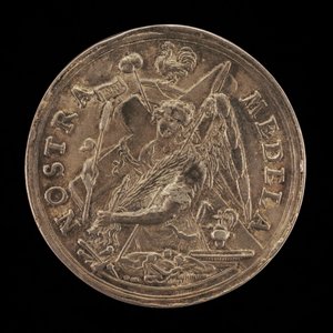 Ángel con los Instrumentos de la Pasión [reverso], 1631. de Sebastian Dadler