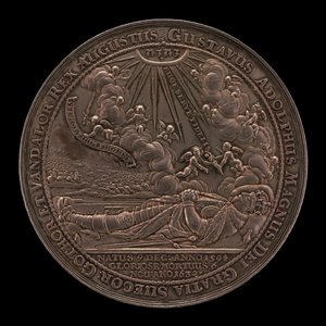 Muerte de Gustavo II Adolfo, 1594-1632, Rey de Suecia 1611 [anverso], 1634 de Sebastian Dadler