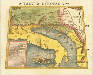 1545 Quinto mapa europeo de Ptolomeo por Sebastian Munster de Sebastian Munster