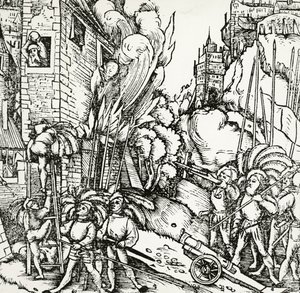 Asedio de Cartago, grabado extraído de Universalis Cosmographia (Cosmología universal), de Sebastian Munster (1488-1552). Alemania de Sebastian Munster