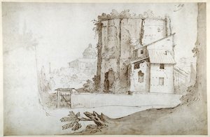 Ruinas en el Celio con la iglesia de SS. Giovanni e Paolo de Sebastian Vrancx