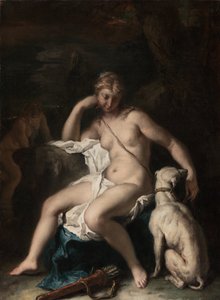 Mujer desnuda con un perro | Gustave Courbet