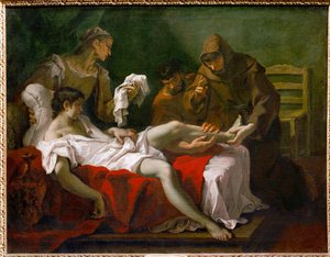 San Antonio de Padua cura a un joven ... de Sebastiano (attr. to) Ricci