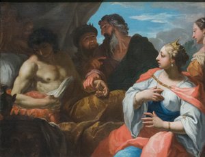 Anthiocus visitado por el médico en presencia de Seleuco y Estratonice, finales del siglo XVII (óleo sobre lienzo) de Sebastiano Ricci